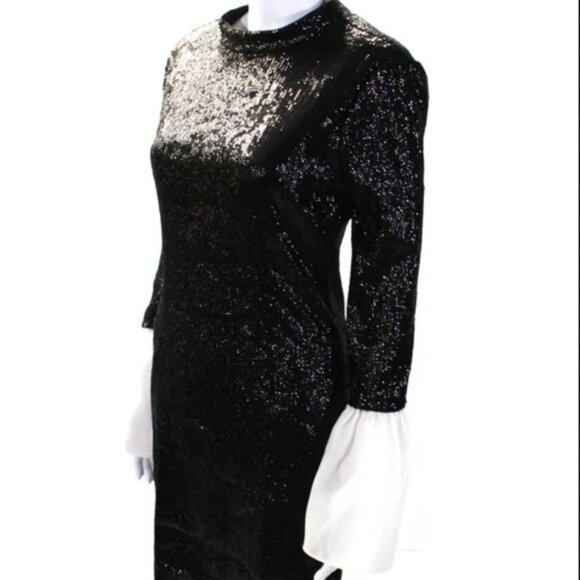 Rachel Zoe Wes Sequin Dress in Black Size 12 - Picture 4 of 11